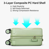 Hanke 16 Inch Underseat Carry On Luggage with Wheels Hard Shell Mini Small Suitcases Carry On Bag for Airline Approved TSA Luggage Lightweight Travel Suitcase(Bamboo Green)