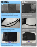 BROTOU Thickened Extra Large Sports Ball Bag Mesh Socce Ball Bag Heavy Duty Drawstring Bags Team Work for Holding Basketball, Volleyball, Baseball, Swimming Gear with Shoulder Strap (24” x 36”)