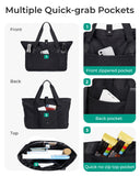 BAGSMART Tote Bag for Women, Foldable Tote Bag With Zipper Travel Large Shoulder Bag Handbag for Work