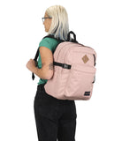 JanSport Main Campus Backpack - Travel or Work backpack w 15-Inch Laptop Sleeve and Dual Water Bottle Pockets, Misty Rose