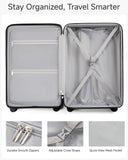 LUGGEX 24 Inch Luggage with Spinner Wheels, KVC Expandable Hardside Medium Checked Suitcase (EX-Core, Navy, 24 Inch, 70L-76L)