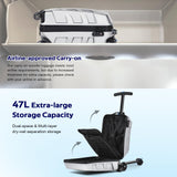 Scooter Suitcase for Kids & Adults，3-D Hardshell Ride On Scooter Luggage with Led Light Up Wheels，TSA Lock，Lightweight Foldable Carry On Rideable Suitcase for Children Teenagers (Silver, 21-inch)