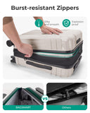 BAGSMART Expandable Carry On Luggage 22x14x9 Airline Approved, 1OO% PC Lightweight Hard Shell Suitcase, 20 Inch Travel Luggage with Spinner Wheels, Waterproof Rolling Suitcase, Biege