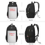 Della Gao Travel Laptop Backpack, Black Backpack for Men and Women with USB Slit Business Computer Back Pack (Black, 15.6 Inch)
