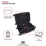 SwissGear 3750 Hardside Luggage with Spinner Wheels, Silver, Checked-Medium 23-Inch