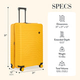 Bric's B|Y Ulisse Expandable Spinner Suitcase, Lightweight Polypropylene Hard Shell Luggage with 360° Rubber-Coated Double Wheels, TSA-Approved Lock and Organized Interior - 30 Inch, Mango