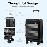 Kmvazcd Carry On Luggage Airline Approved, 20 Inch Expandable PC Hardside Lightweight Suitcases with Spinner Wheels and TSA Lock