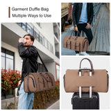 Modoker Convertible Weekender Bag - Canvas Duffle Bags for Travel with Hanging Feature, Brown
