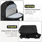 Camera Backpack, Hardshell DSLR Photography Camera Bag with Rain Cover, Waterproof Hard Shell Camera Case with Tripod Holder & 15.6" Laptop Compartment Compatible with Canon/Nikon/Sony/DJI Mavic Drone