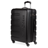 SwissGear 7366 Signature Hardside Expandable Luggage with Spinner Wheels, TSA Lock, Black, Checked-Medium 23-Inch