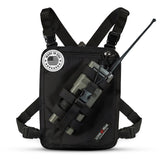 Lone Peak Black Padded Radio Chest Harness w/ Smartphone Pocket (9.5” X 8”)- Secure Fit Search and Rescue Gear - Universal Outdoor | Backpacks4Less