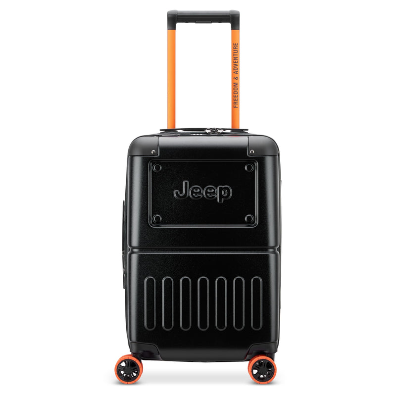 Jeep JH002B Hardside Expandable Luggage with Spinner Wheels, Black, Carry-On 19 Inch