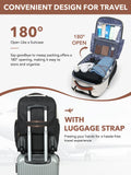 Tonyeee Rolling Backpack for Women, Large Travel Backpack with Wheels Carry on Flight Approved, 15.6 Inch Laptop Wheeled Roller Bag Suitcase for Work Bussiness Weekender (Beige,M Underseat Size)