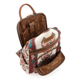 Montana West Wrangler Convertible Backpack Purse for Women Western Aztec Backpack Travel Bags WG213-9110BR