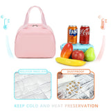 abshoo Lunch Bag for Women Girls Reusable Tote Lunch Bags Insulated Lunch Bag for School Work Picnic Travel (Pink)