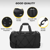Vorspack Gym Bag for Men - 21 Inches Duffle Bag for Travel Lightweight Duffel Bag with Shoe Compartment Personal Item Travel Bag Weekender Bag for Travel Sports Gym - Black
