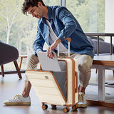 imiomo Carry on Luggage Airline Approved with Front Pocket and USB Port, Hard Shell 20 Inch Travel Carry-on Suitcase with Spinner Wheels and TSA Lock, White