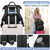 FOCDOD Women Laptop Backpack Work Bag - Fits 15.6 inch with Laptop Compartment Waterproof Professional Fashion Travel Purse for College Nurse Business Computer Backpack