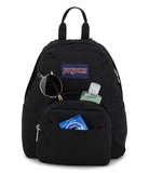 JanSport Half Pint Mini Backpack, 10.2 L - Durable Mini Bag Purse with Adjustable Shoulder Straps, Single Main Compartment, Zippered Stash Pocket, Black