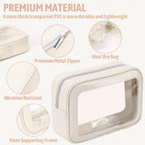 YOPCDJ 5PCS Diaper Bag Organizer Pouch Set, TSA Approved Toiletry Bag，Clear Waterproof TPU Makeup Bag Set Travel Organizer Bags for Women and Kids,Mothers Day Gifts