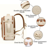 Travel Backpack for Women Airline Approved Carry On Backpack with Shoe Pouch,TSA 15.6inch Laptop Mochila Flight Approved Personal Item Bag for Weekender Overnight Bags Bookbag Travel Essentials,Beige