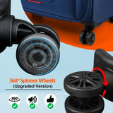 Verdi Softside Expandable 28 Inch Luggage with Spinner Wheels Lightweight Travel Suitcase (Navy, Checked-Large 28-Inch)