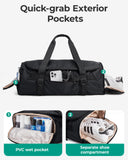 BAGSMART 4-IN-1 Duffle Bag for Travel, 40L Travel Bag Gym Duffle, TSA Carry on Backpack with Shoes Compartment & Wet Pocket, Water-resistant Workout Duffel, Grey