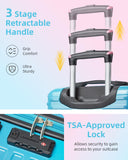 LARVENDER Carry on Luggage 22x14x9 Airline Approved, Expandable 20 Inch Hardside Suitcase with Wheels TSA Lock, PC+ABS Lightweight Carry on Suitcases for Women, Cotton Candy (20/DB/TB)