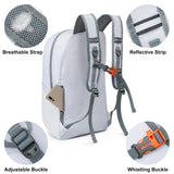 G4Free 24L Lightweight Packable Hiking Backpack Small Sport Travel Daypack Water Resistant for Women Men（White）