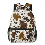 HKHEHOP Brown Cow Print Backpack For School Laptop Bags Bookbag Big Casual Daypack For Student Girls Boys Kids Teens Travel Sports Work