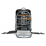 Lowepro ProTactic BP 450 AW 2 Pro 25L Comfortable Recycled and Solution-Dyed Fabrics Modular Backpack with CradleFit Pocket, All Weather Cover, and Utility Waist Belt (Black)