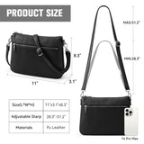 KALIDI Crossbody Bag Vegan Leather Casual Zipper Work Bag Weekender Hobo for Women shoulder Travel Dating Black