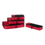 Amazon Essentials 4-Piece Packing Cubes Travel Accessories Set, Luggage Organizer, Double Zipper, Mesh Top, Space-Saving Suitcase Organizer, Small/Medium/Large/Slim, Red (Previously Amazon Basics)