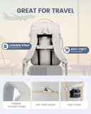 LOVEVOOK Travel Backpack for Women & Men 40L,Airline Approved Carry On Backpack Travel Essentials,TSA Carry on Luggage,Waterproof Personal Item Travel Bag,Suitcase with 3 Packing Cubes,Light gray-Pink