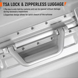 UrbanExplorer All Aluminum Carry On Luggage 22x14x9 Airline Approved Heavy Duty Hard Shell Suitcases Zipperless Suitcase with TSA Lock, Sliver, 20 Inch