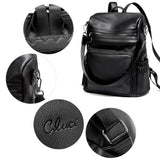CLUCI Backpack Purse for Women Black Backpack Leather Large Travel Fashion Designer Convertible Ladies Work Bags