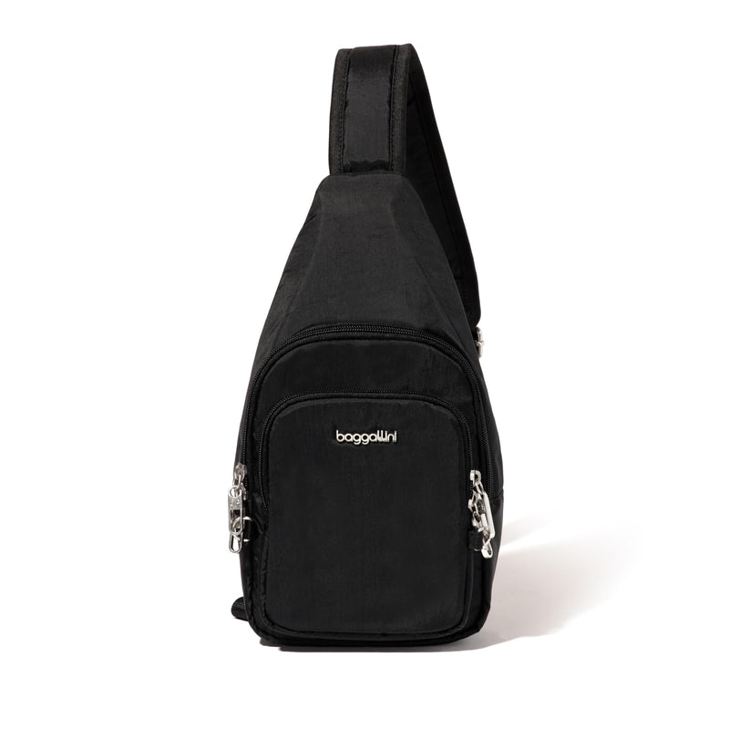 Securtex® Anti-Theft Daytripper Sling - 7x12" Travel Safe Crossbody Bag w/Locking Zippers, Slash-Resistance