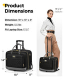 MATEIN Personal Item Rolling Briefcase with Large Wheels, Airline Approved Rolling Laptop Bag Women Men Roller Computer Bag 17.3 Inch, 18x14x8 Anti Theft Underseat Carry On Luggage for Travel Work