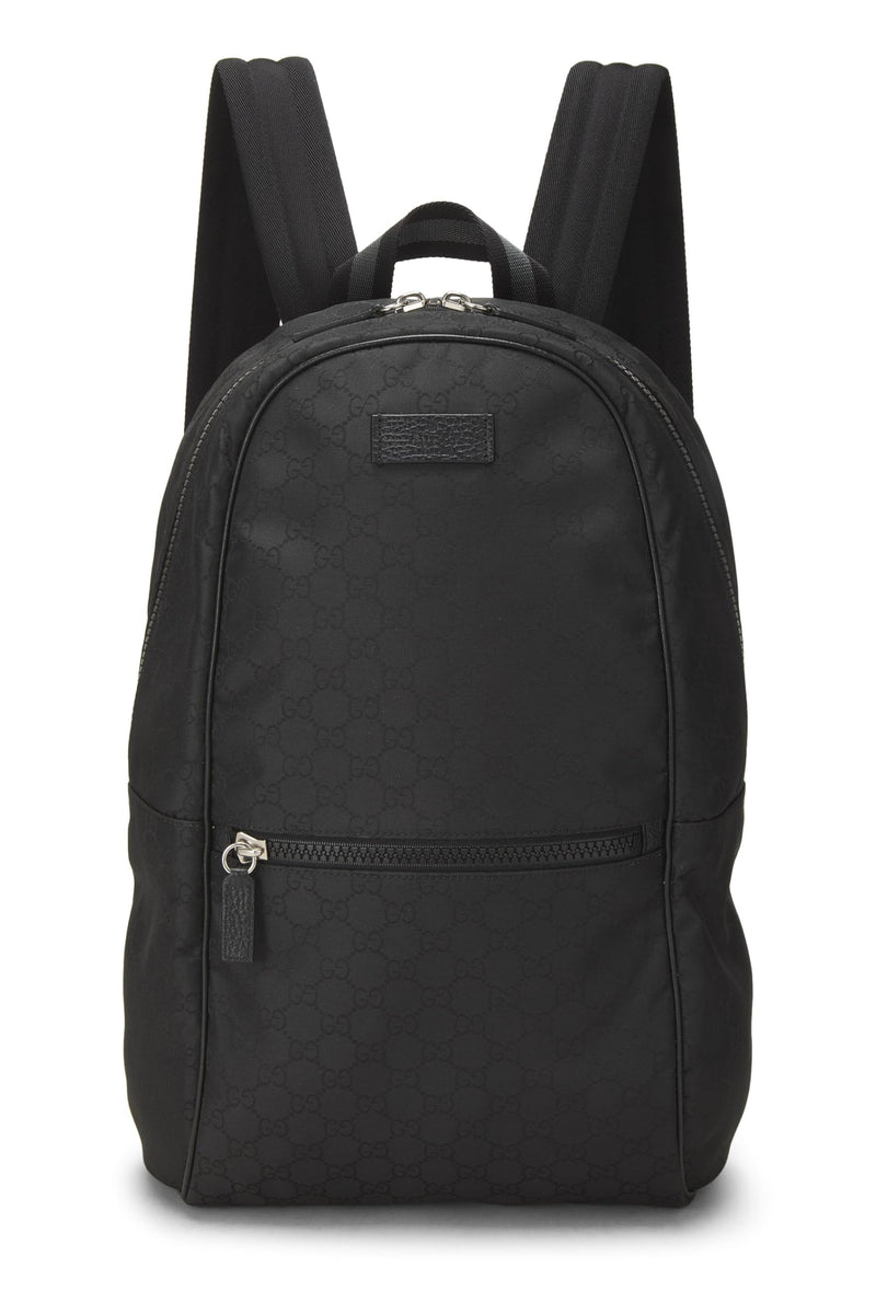 Gucci, Pre-Loved GG Nylon Slim Backpack, Black