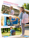 VASCHY Kids Backpack for Girls, Lightweight Quilted Color-blocked Bookbag Preschool Backpack for Kindergarten Children Light Purple Pink
