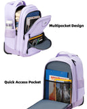 MATEIN Rolling Backpack for Women, 17 Inch Travel Laptop Backpacks with Wheels, Waterproof Large Roller Carry On Luggage Wheeled, Trolley Overnight Suitcase Business Computer Bag, Purple