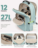 LOVEVOOK Laptop Backpack Purse for Women, Work Travel Computer Bags, College School Backpack for Student Girl, Quilted Casual Daypack with USB Port, Fit 15.6 Inch Laptop, Mint Green