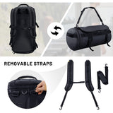 MIER Large Duffel Backpack Sports Gym Bag with Shoe Compartment, Heavy Duty and Water Resistant, Black, 45L