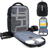 RAINSMORE Camera Bag Professional DSLR SLR Mirrorless Photography Camera Backpack 14 Inch Waterproof Camera Case With Tripod Holder&Laptop Compartment for Canon Nikon Sony for Photographers Black