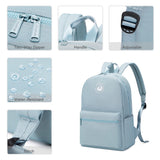 Abshoo Lightweight Backpack for School Classic Basic Water Resistant Casual Daypack Plain Bookbag (Pastel Blue)