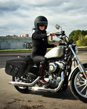 KEMIMOTO Synthetic Leather Motorcycle Saddlebag for Street Glide Electra Glide Touring Model, Universal 34L, Black