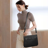 KALIDI Crossbody Bag Vegan Leather Casual Zipper Work Bag Weekender Hobo for Women shoulder Travel Dating Black