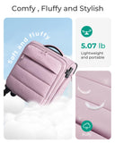BAGSMART Underseat Carry on Luggage with Wheels, Soft Underseat Travel Luggage with PVC Wet/Dry Pockets, Lightweight Soft Personal Item Suitcase for Short Trip, Pinkish Purple