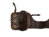 Coltoro Leather Horse Riding 2 Compartment Saddle Bag Brown for Western Saddle with Straps Around Pommel