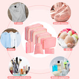 7PCS Packing Cubes for Suitcases, Travel Luggage Organizer Bags, Suitcase Organizer Bags Set for Carry on Luggage Travel Essentials, Pink